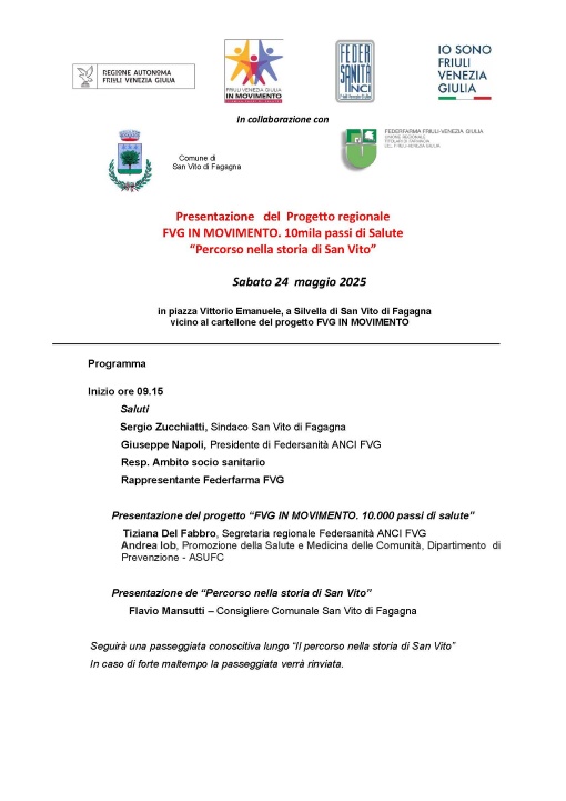 Inaugurazione 10mila passi di Salute Percorso nella storia di San Vito