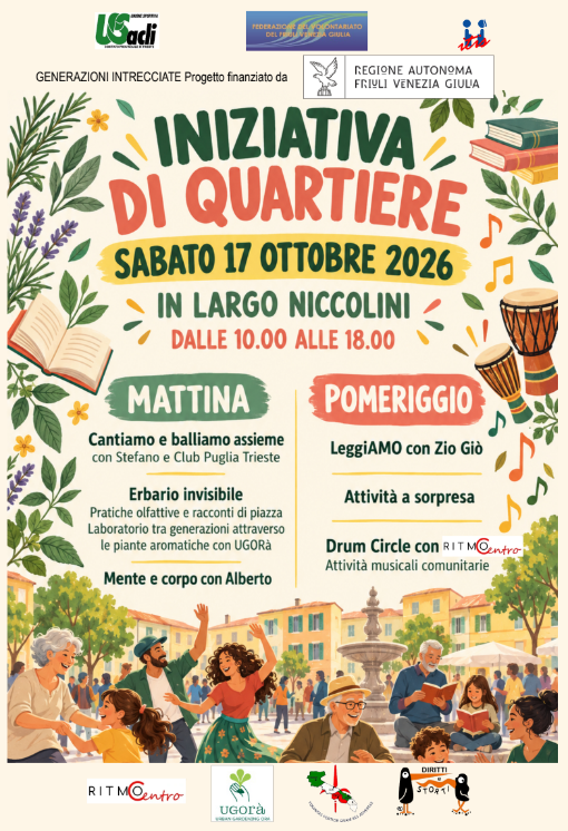 Sabato 17 non perdete l'Iniziativa di quartiere