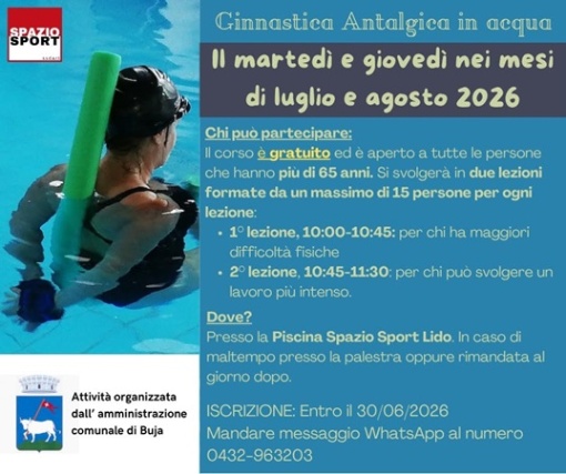 Ginnastica antalgica in acqua a luglio e agosto