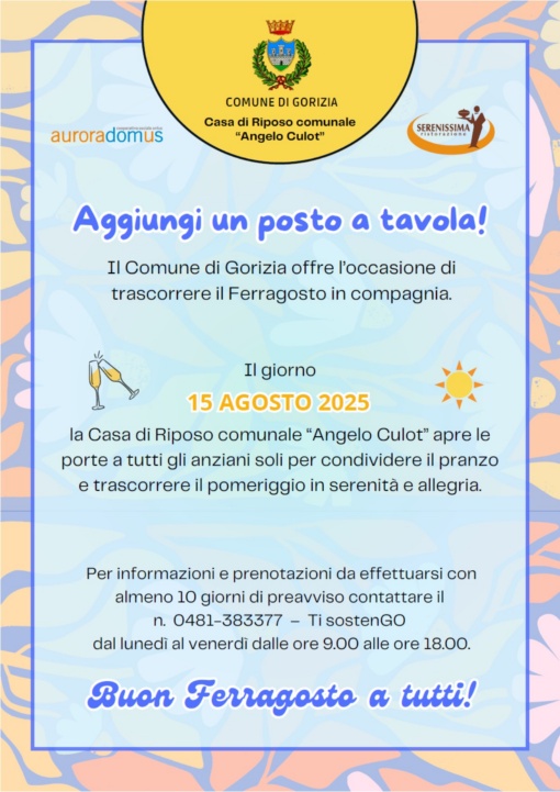 AGGIUNGI UN POSTO A TAVOLA 15 agosto 2025