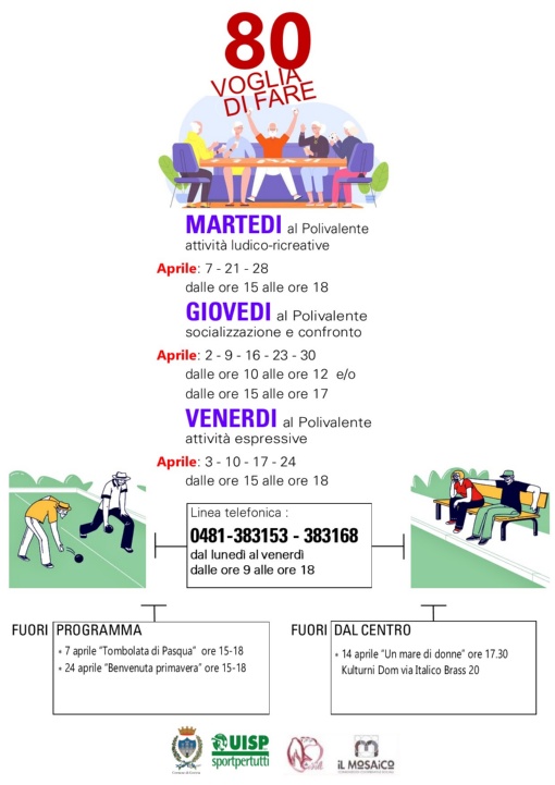 Calendario attività Aprile 2026 al Centro Polivalente