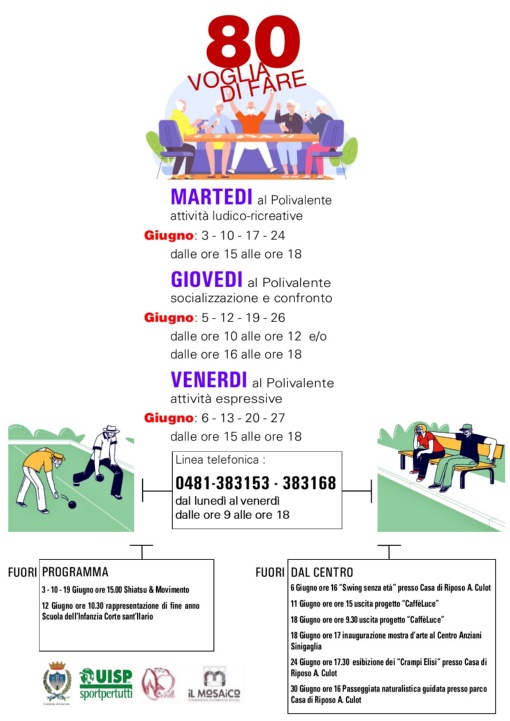 Calendario attività Giugno 2025 al Centro Sociale Polivalente