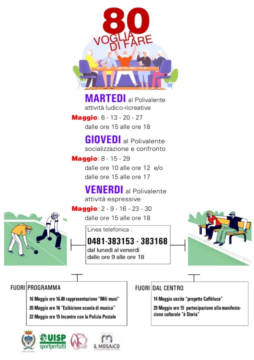 Calendario attività Maggio 2025 al Centro Sociale Polivalente