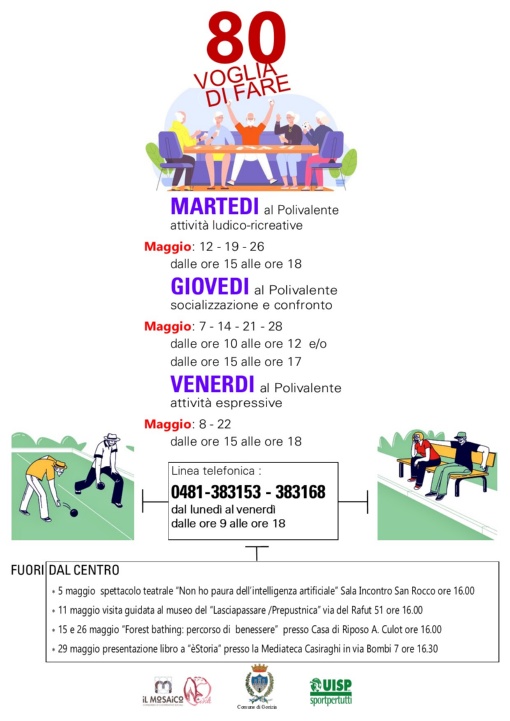 Calendario attività Maggio 2026 al Centro Sociale Polivalente