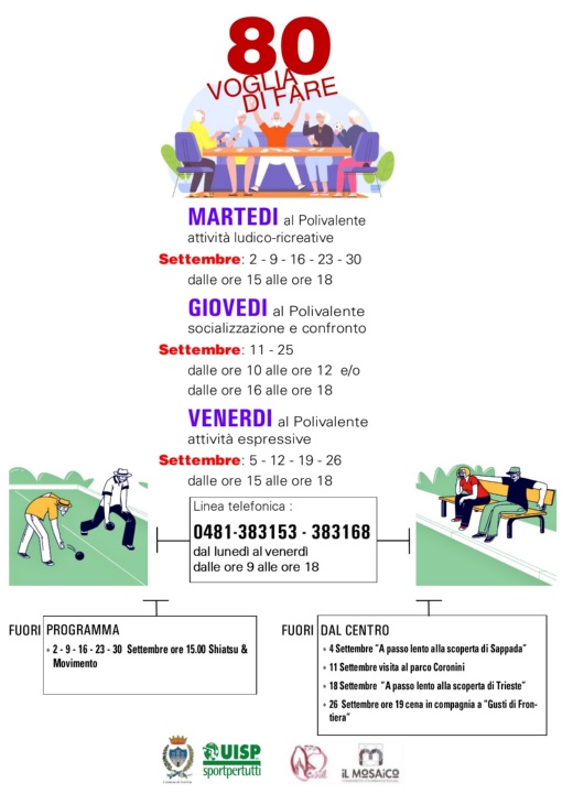 Calendario attività Settembre 2025 al Centro Sociale Polivalente
