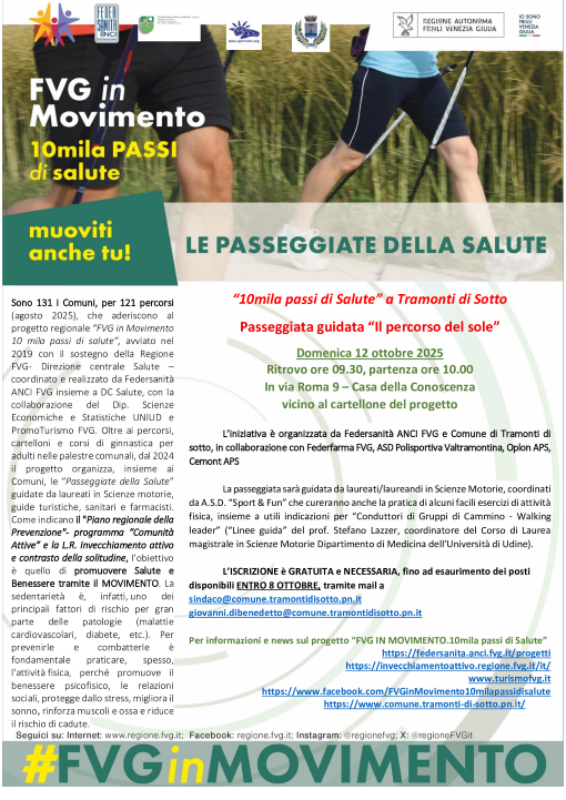 10mila passi di Salute a Tramonti di Sotto  Passeggiata guidata Il percorso del sole