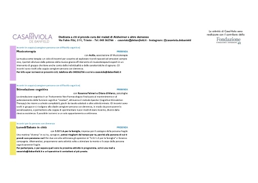 Calendario Casa Viola Luglio 2025