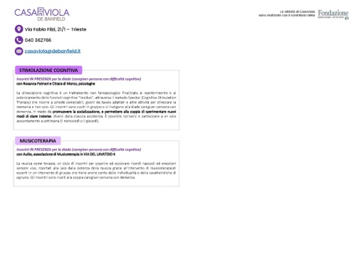 Calendario Casa Viola Agosto 2026