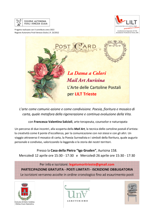La Dama a Colori - Mail Art Aurisina - L'arte delle cartoline postali