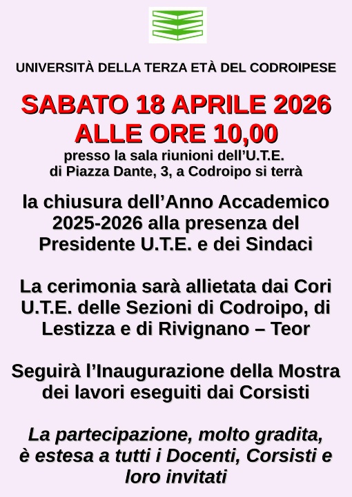 Inaugurazione della Mostra dei Lavori eseguiti dai Corsisti nei laboratori U.T.E.