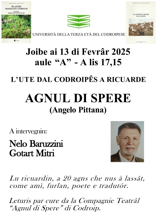 LEZIONI APERTE: AGNUL DI SPERE (ANGELO PITTANA) - 13 FEBBRAIO 2025