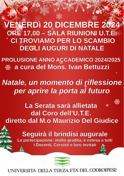 Auguri di Natale 2024 con prolusione all'Anno Accademico 2024/2025